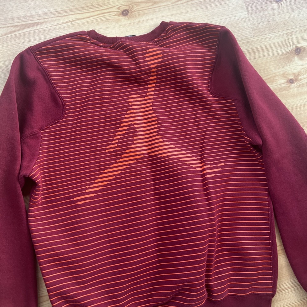 Nike Air Jordan Gradient‎ Sweatshirt Mens Men Maroon Red Pullover - Picture 3 of 10